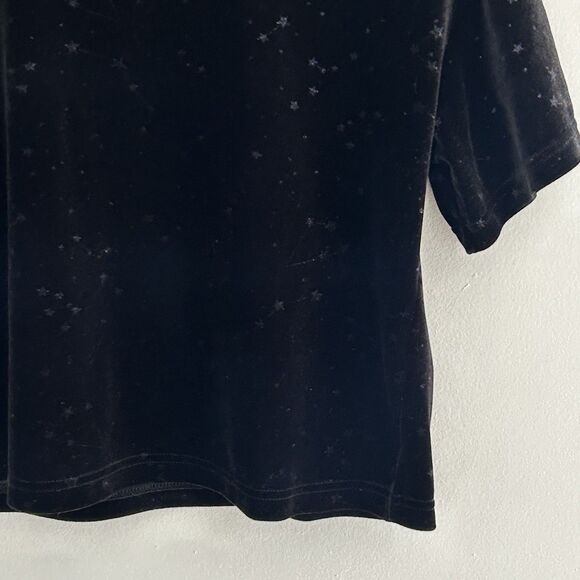 Hot Topic Velvet Crop Top Constellation Stars Space Size Medium Black Goth Punk - Picture 3 of 7